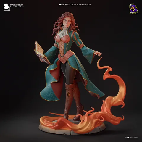 Triss Merigold Sorceress Temerian - The Witcher Unpainted Resin Figurine Kit - 1/8 Scale 240mm 9.4in - 3D Printed Statue Fan Art