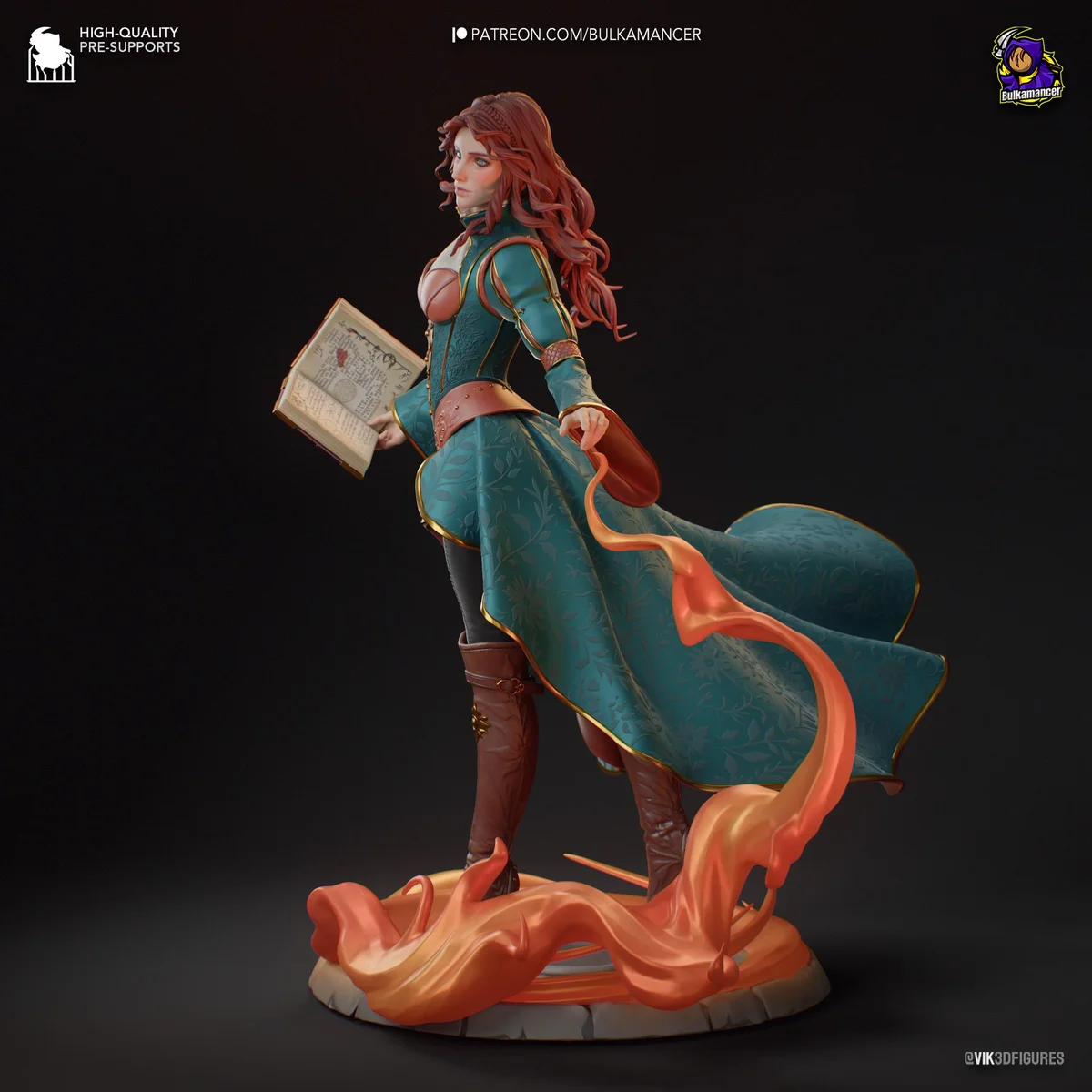 Triss Merigold Sorceress Temerian - The Witcher Unpainted Resin Figurine Kit - 1/8 Scale 240mm 9.4in - 3D Printed Statue Fan Art — 7/10