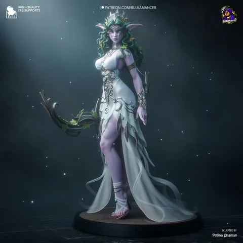 Tyrande Whisperwind Night Elf Priestess - World of Warcraft Unpainted Resin Figurine Kit - 1/8 Scale 274mm 10.8in - 3D Printed Statue