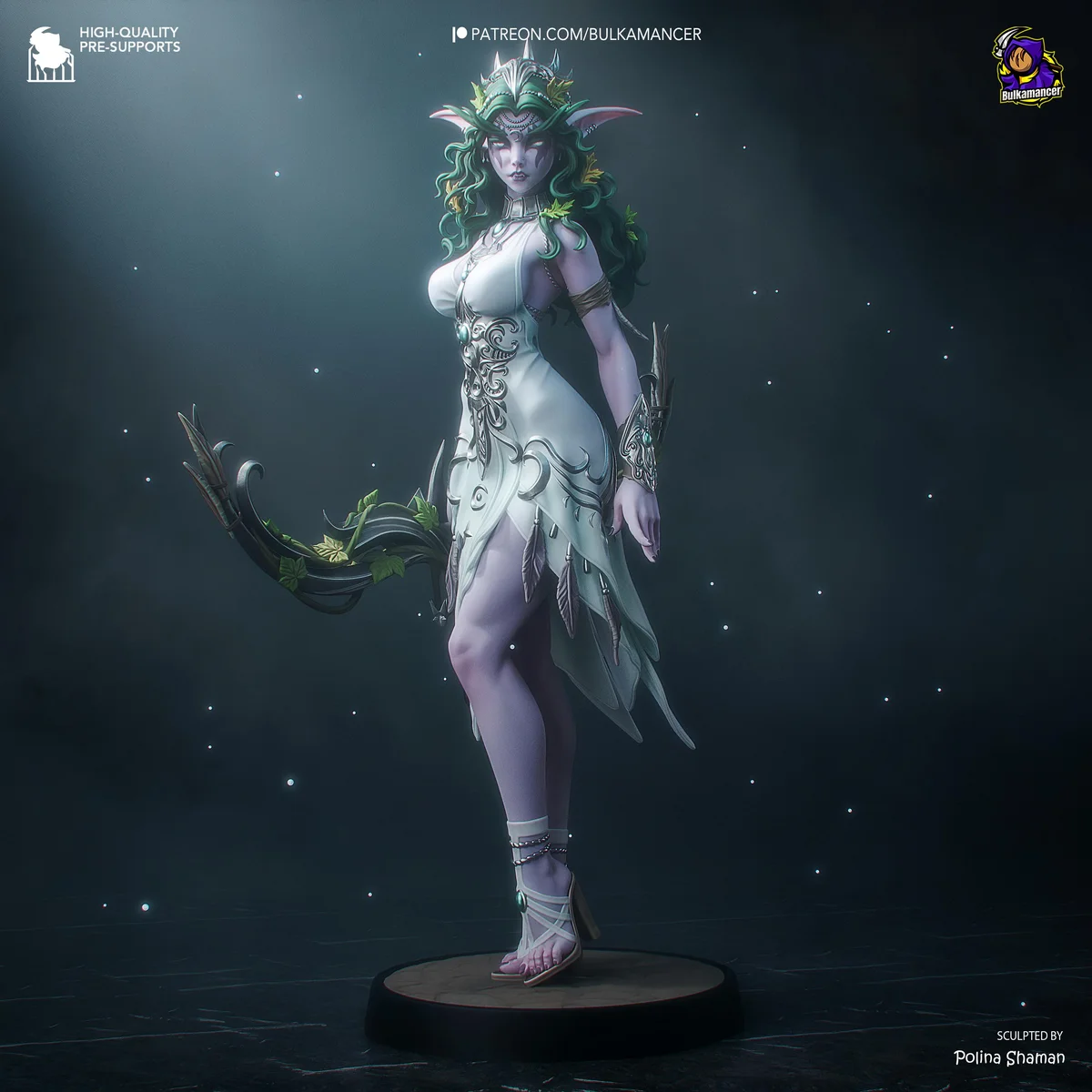 Tyrande Whisperwind Night Elf Priestess - World of Warcraft Unpainted Resin Figurine Kit - 1/8 Scale 274mm 10.8in - 3D Printed Statue — 6/10