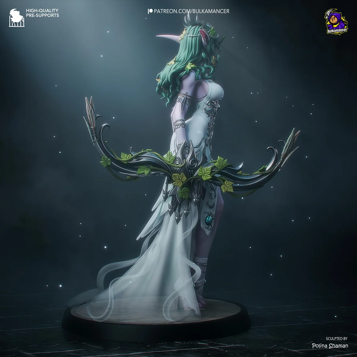 Tyrande Whisperwind Night Elf Priestess - World of Warcraft Unpainted Resin Figurine Kit - 1/8 Scale 274mm 10.8in - 3D Printed Statue — 8/10