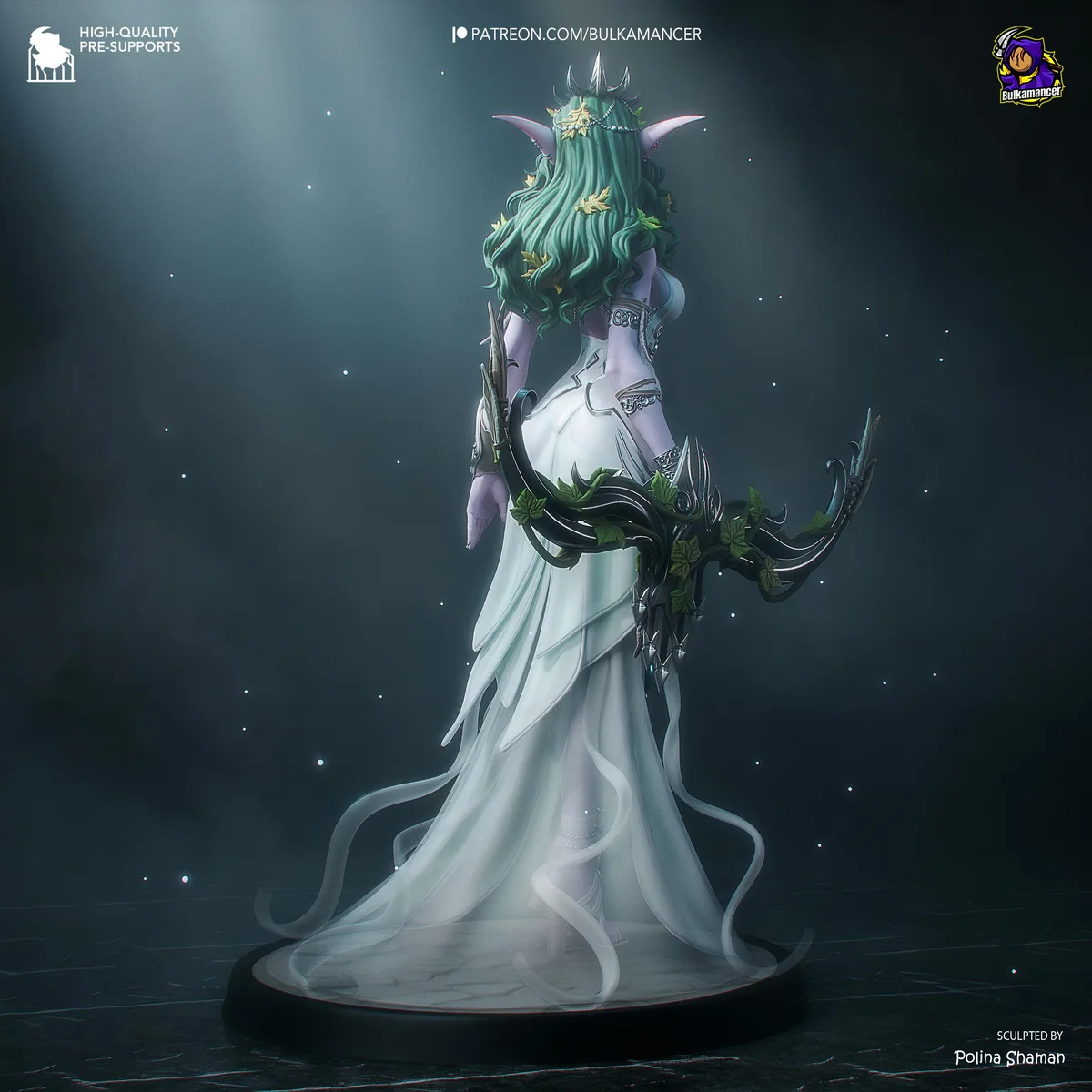 Tyrande Whisperwind Night Elf Priestess - World of Warcraft Unpainted Resin Figurine Kit - 1/8 Scale 274mm 10.8in - 3D Printed Statue — 9/10