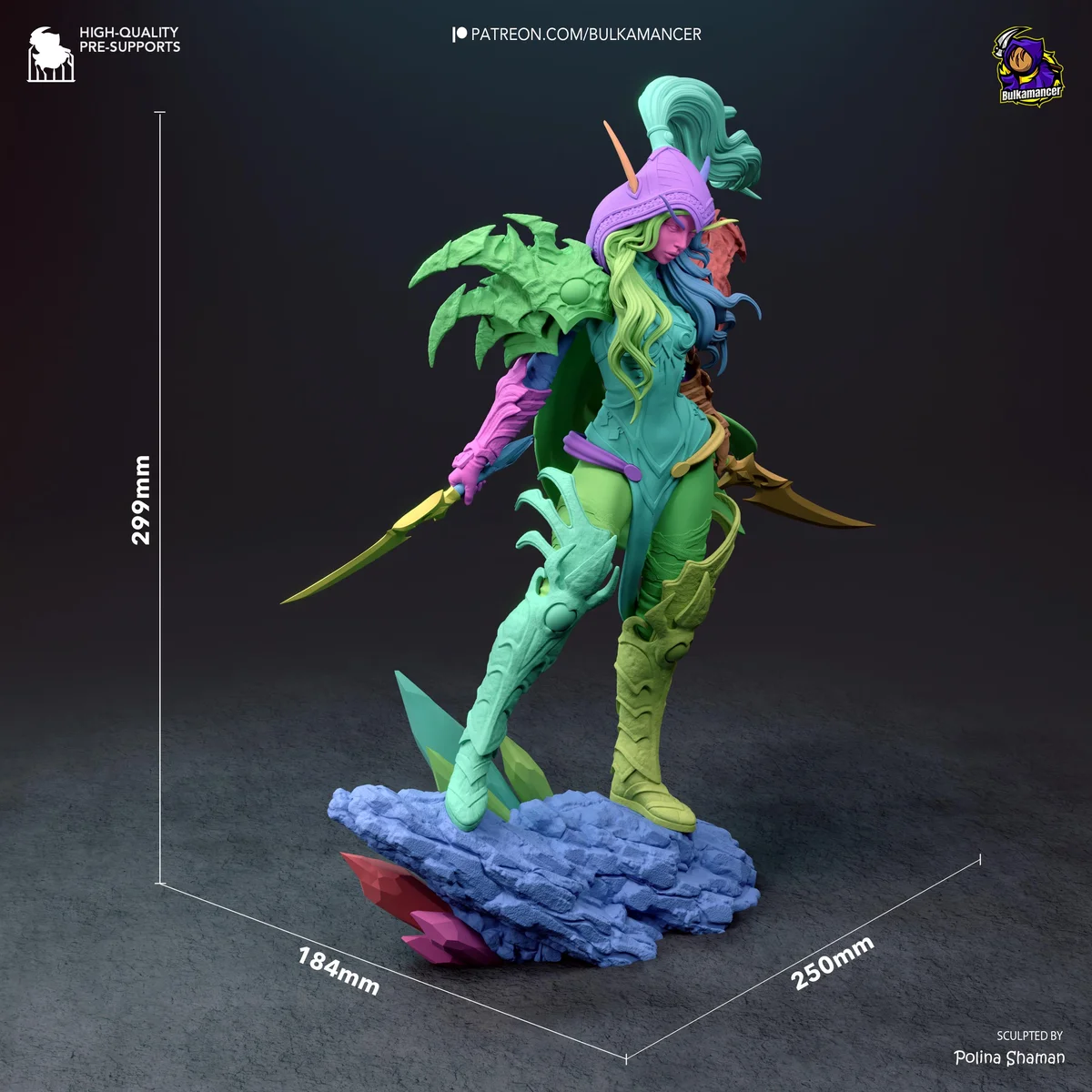 Valeera Sanguinar Blood Elf Rogue - World of Warcraft Unpainted Resin Figurine Kit - 1/8 Scale 299mm 11.8in - 3D Printed Statue Fan Art — 2/10