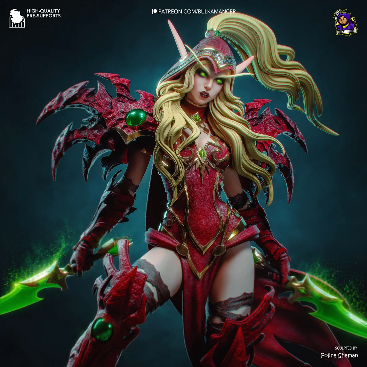 Valeera Sanguinar Blood Elf Rogue - World of Warcraft Unpainted Resin Figurine Kit - 1/8 Scale 299mm 11.8in - 3D Printed Statue Fan Art — 4/10
