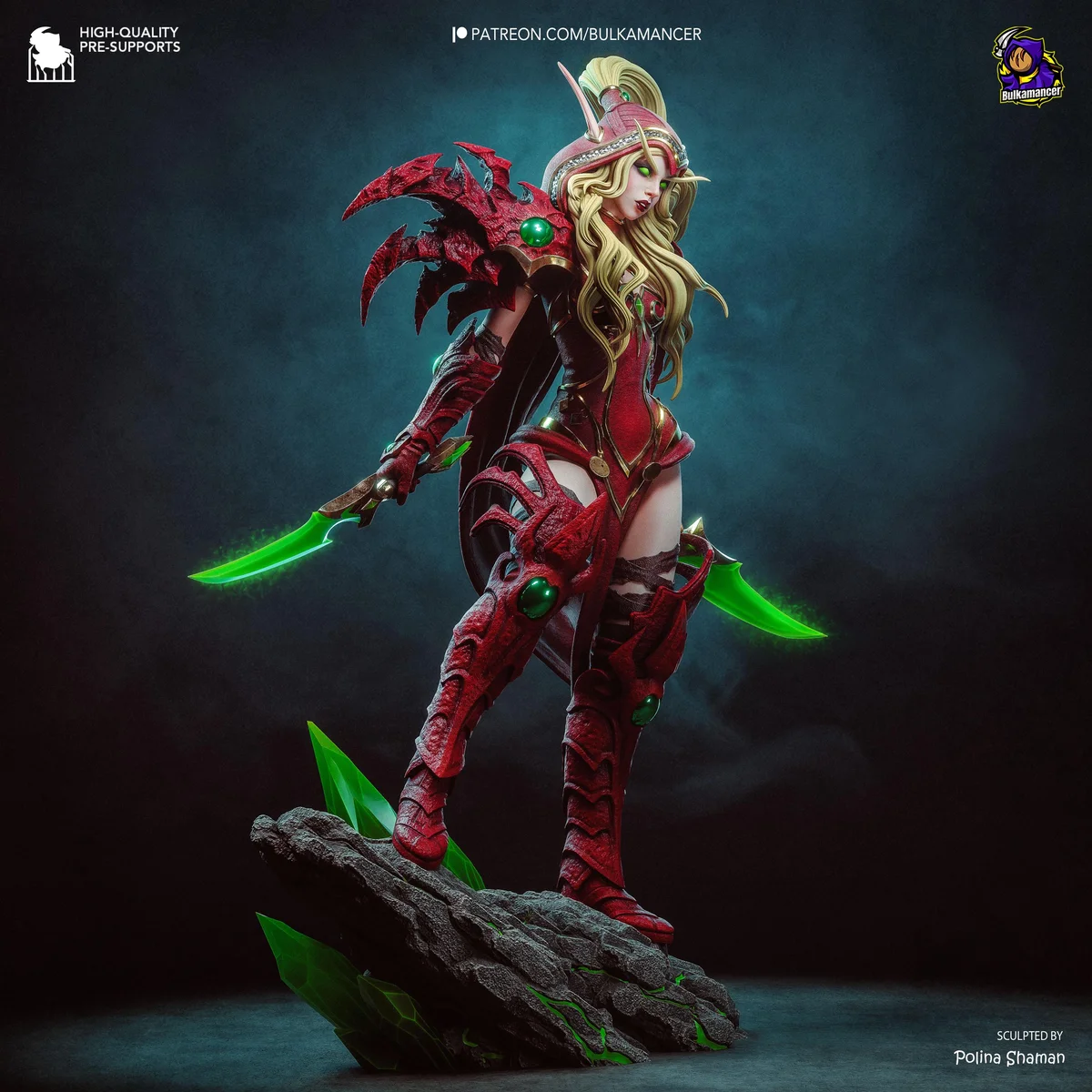 Valeera Sanguinar Blood Elf Rogue - World of Warcraft Unpainted Resin Figurine Kit - 1/8 Scale 299mm 11.8in - 3D Printed Statue Fan Art — 5/10