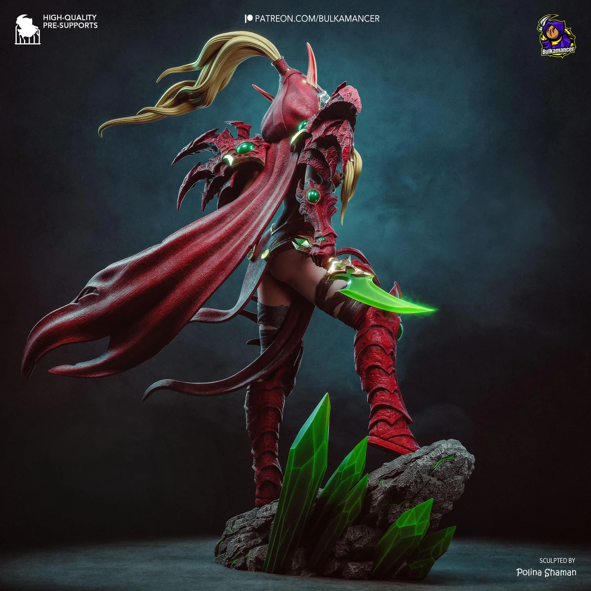 Valeera Sanguinar Blood Elf Rogue - World of Warcraft Unpainted Resin Figurine Kit - 1/8 Scale 299mm 11.8in - 3D Printed Statue Fan Art — 6/10