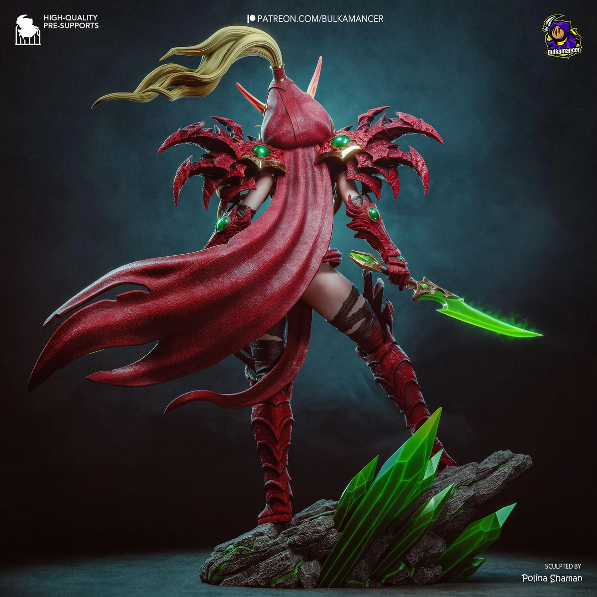 Valeera Sanguinar Blood Elf Rogue - World of Warcraft Unpainted Resin Figurine Kit - 1/8 Scale 299mm 11.8in - 3D Printed Statue Fan Art — 7/10