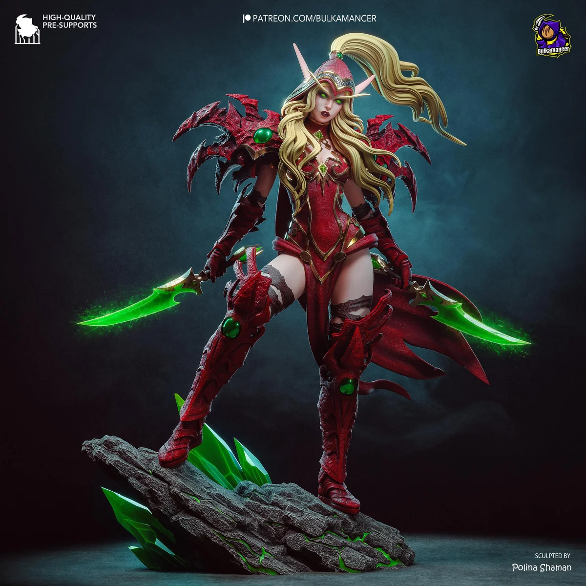 Valeera Sanguinar Blood Elf Rogue - World of Warcraft Unpainted Resin Figurine Kit - 1/8 Scale 299mm 11.8in - 3D Printed Statue Fan Art — 8/10