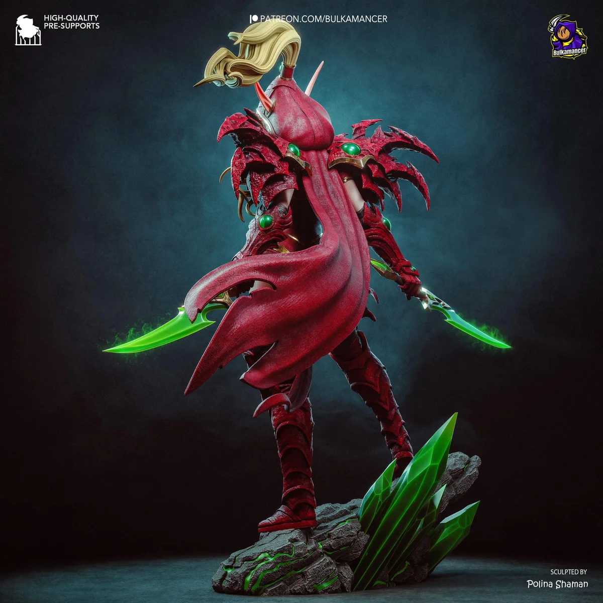Valeera Sanguinar Blood Elf Rogue - World of Warcraft Unpainted Resin Figurine Kit - 1/8 Scale 299mm 11.8in - 3D Printed Statue Fan Art — 9/10