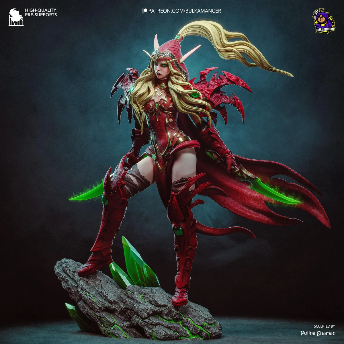 Valeera Sanguinar Blood Elf Rogue - World of Warcraft Unpainted Resin Figurine Kit - 1/8 Scale 299mm 11.8in - 3D Printed Statue Fan Art — 10/10