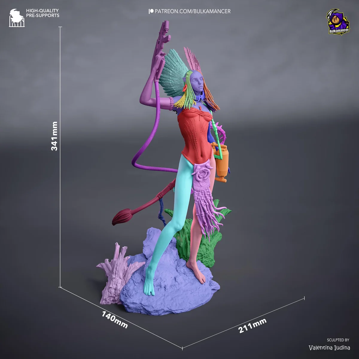 Varang Tribal Na'vi Warrior - Avatar Fire and Ash Unpainted Resin Figurine Kit - 1/10 Scale 341mm 13.4in - 3D Printed Statue Fan Art — 2/10