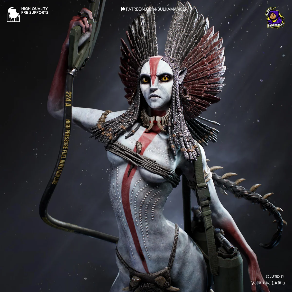 Varang Tribal Na'vi Warrior - Avatar Fire and Ash Unpainted Resin Figurine Kit - 1/10 Scale 341mm 13.4in - 3D Printed Statue Fan Art — 4/10
