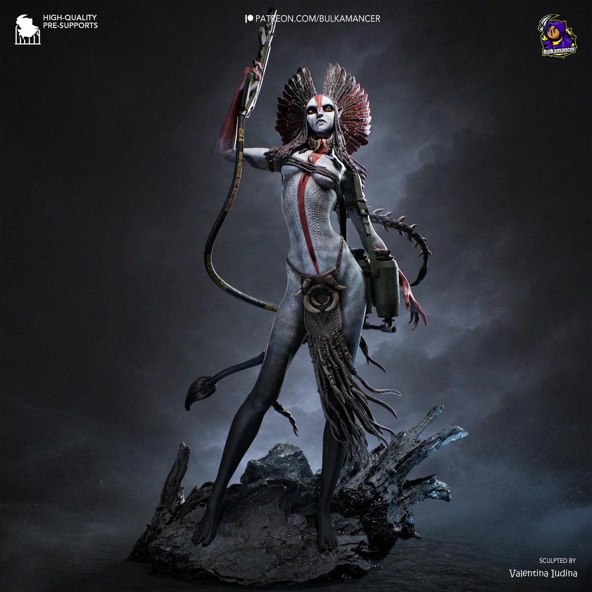 Varang Tribal Na'vi Warrior - Avatar Fire and Ash Unpainted Resin Figurine Kit - 1/10 Scale 341mm 13.4in - 3D Printed Statue Fan Art — 1/10
