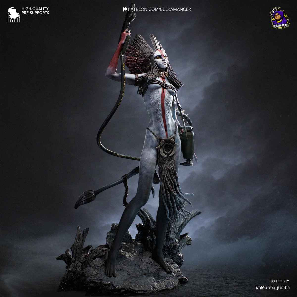 Varang Tribal Na'vi Warrior - Avatar Fire and Ash Unpainted Resin Figurine Kit - 1/10 Scale 341mm 13.4in - 3D Printed Statue Fan Art — 5/10