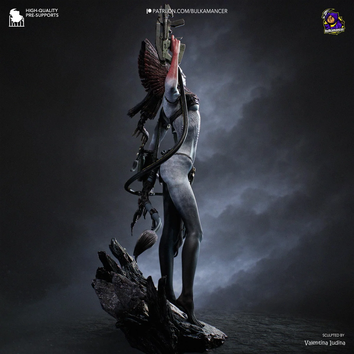 Varang Tribal Na'vi Warrior - Avatar Fire and Ash Unpainted Resin Figurine Kit - 1/10 Scale 341mm 13.4in - 3D Printed Statue Fan Art — 6/10