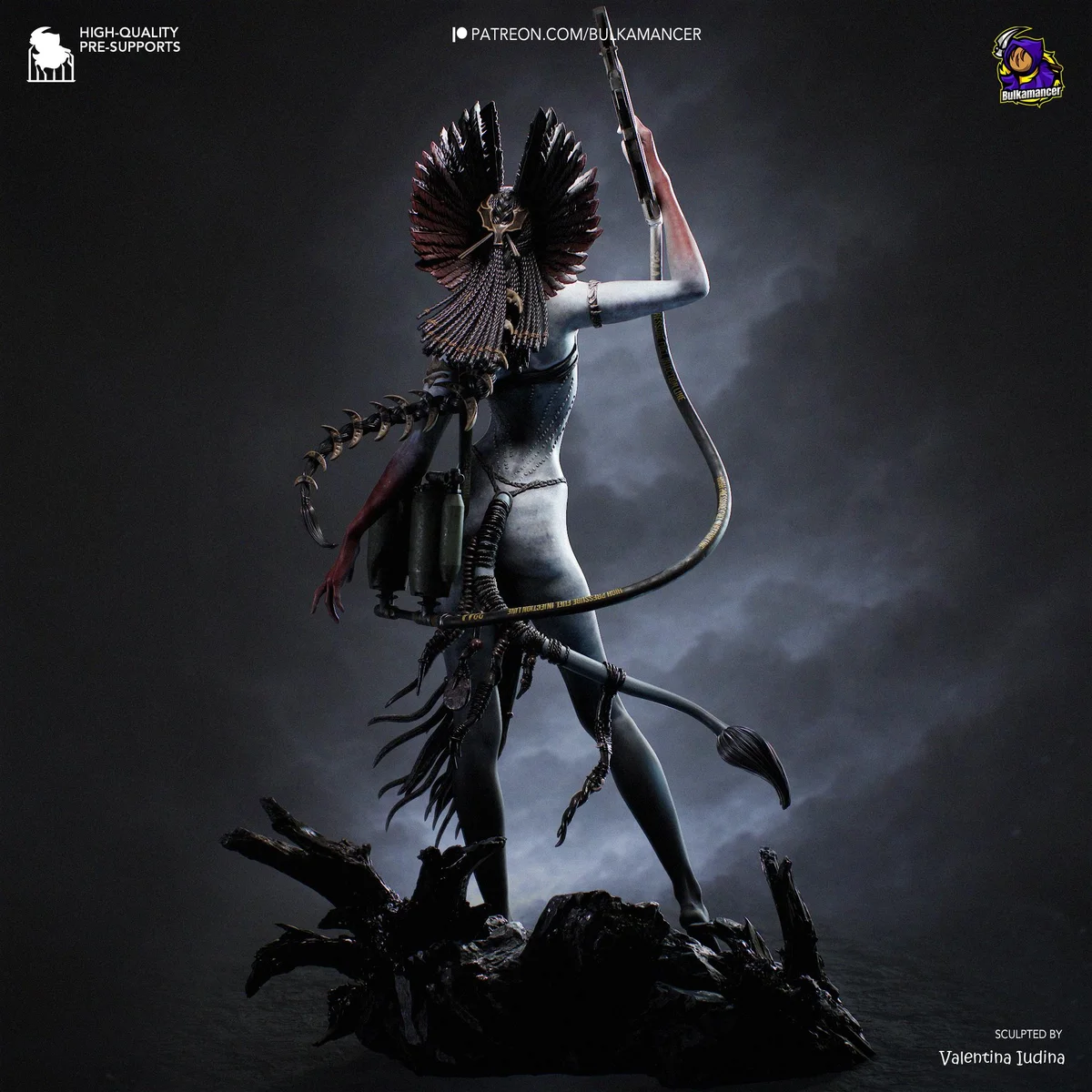 Varang Tribal Na'vi Warrior - Avatar Fire and Ash Unpainted Resin Figurine Kit - 1/10 Scale 341mm 13.4in - 3D Printed Statue Fan Art — 8/10