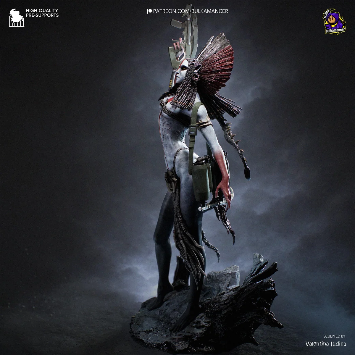 Varang Tribal Na'vi Warrior - Avatar Fire and Ash Unpainted Resin Figurine Kit - 1/10 Scale 341mm 13.4in - 3D Printed Statue Fan Art — 10/10