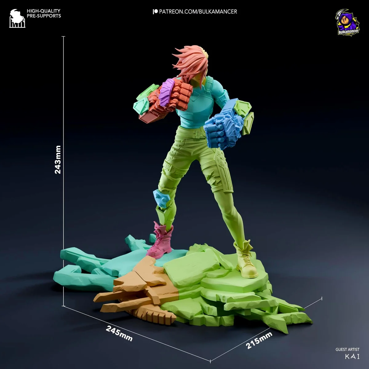 Vi Violet Piltover Enforcer - Arcane League of Legends Netflix Unpainted Resin Figurine Kit - 1/8 Scale 245mm 9.6in - 3D Printed Statue — 2/10