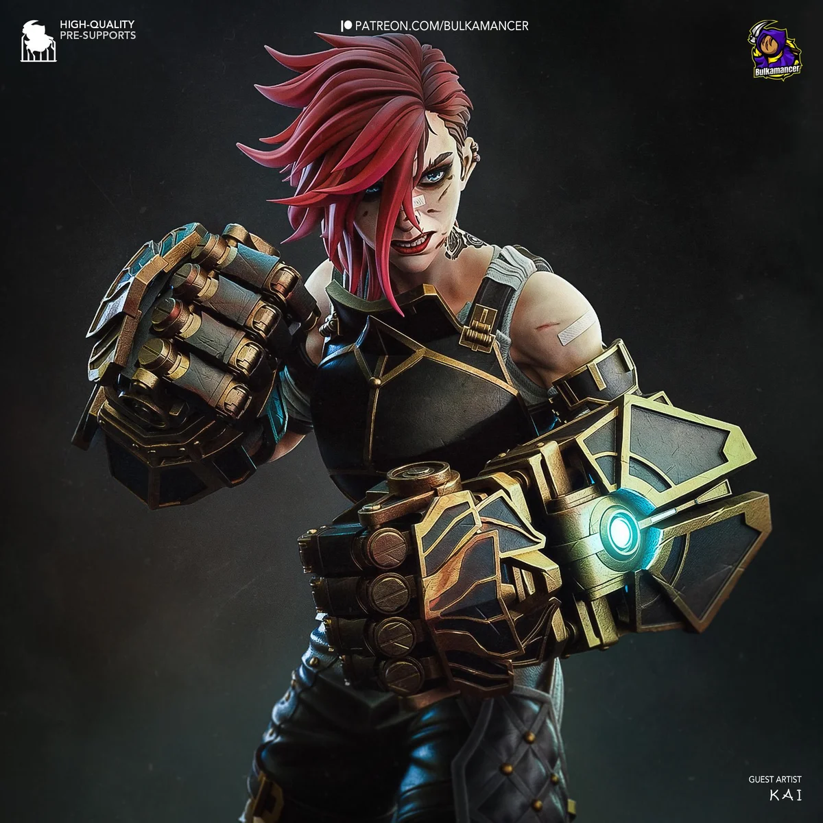 Vi Violet Piltover Enforcer - Arcane League of Legends Netflix Unpainted Resin Figurine Kit - 1/8 Scale 245mm 9.6in - 3D Printed Statue — 4/10