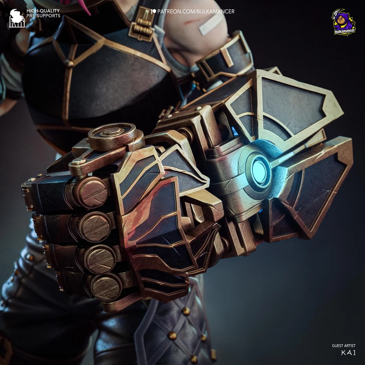 Vi Violet Piltover Enforcer - Arcane League of Legends Netflix Unpainted Resin Figurine Kit - 1/8 Scale 245mm 9.6in - 3D Printed Statue — 8/10