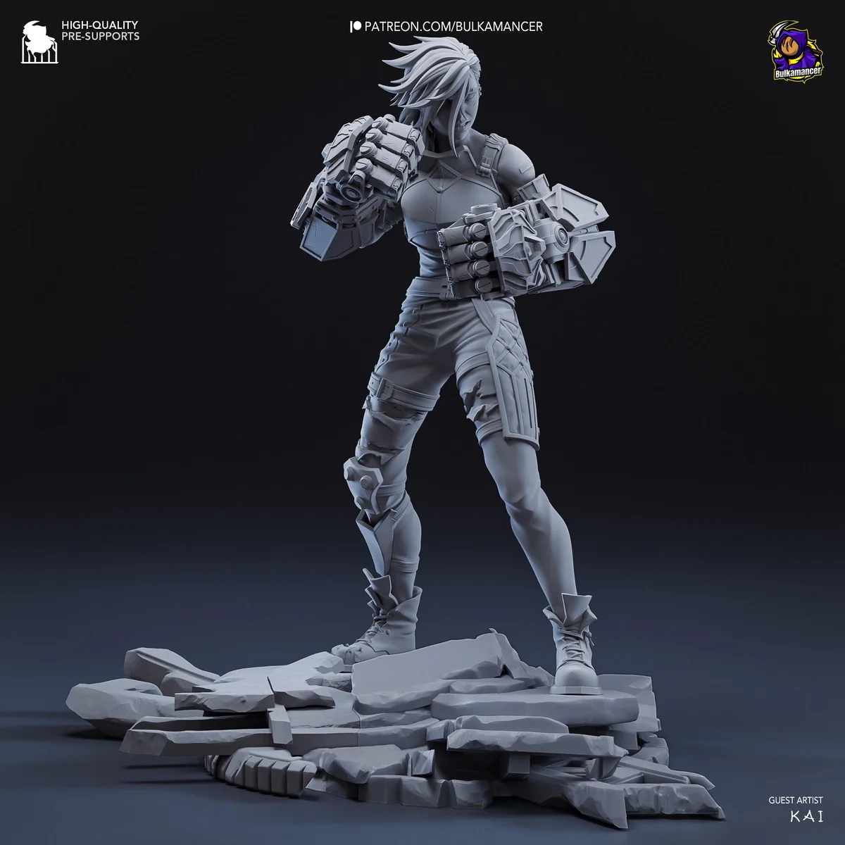 Vi Violet Piltover Enforcer - Arcane League of Legends Netflix Unpainted Resin Figurine Kit - 1/8 Scale 245mm 9.6in - 3D Printed Statue — 10/10