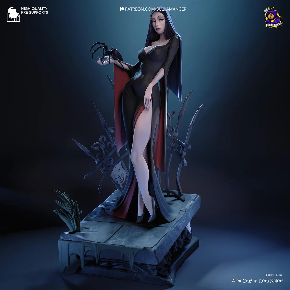 Wednesday and Morticia Addams Gothic Diorama - The Addams Family Netflix Unpainted Resin Diorama Kit - 1/8 Scale 280mm 11.0in - Statue — 5/10