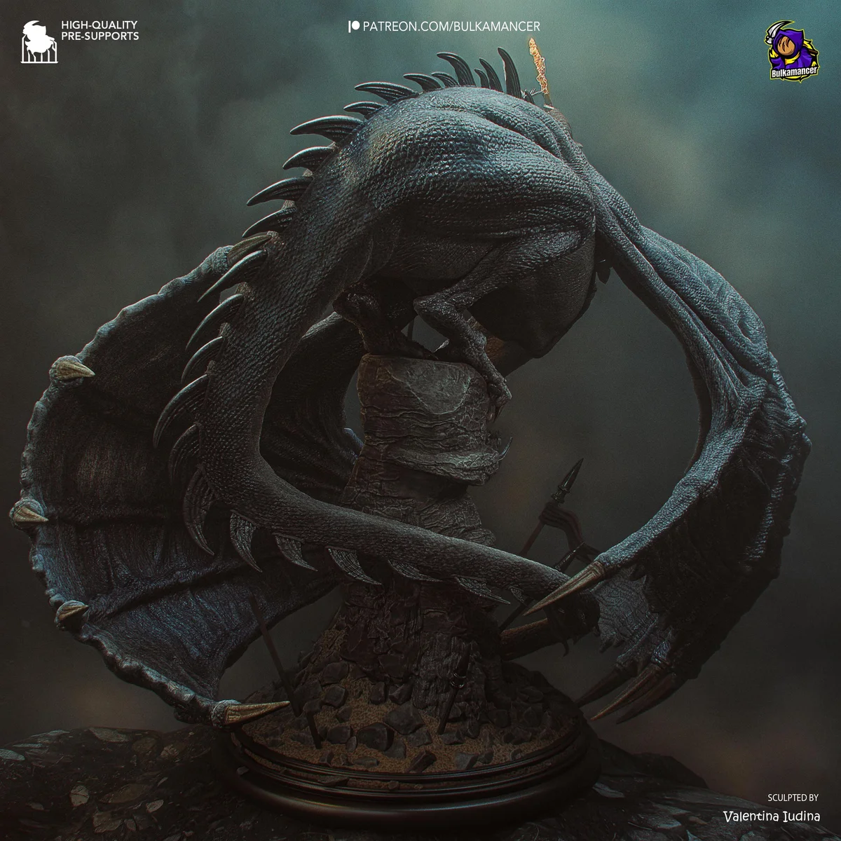 Witch-King of Angmar on Fell Beast - Lord of the Rings LOTR Unpainted Resin Diorama Kit - 1/20 Scale 314mm 12.4in - Statue — 7/10