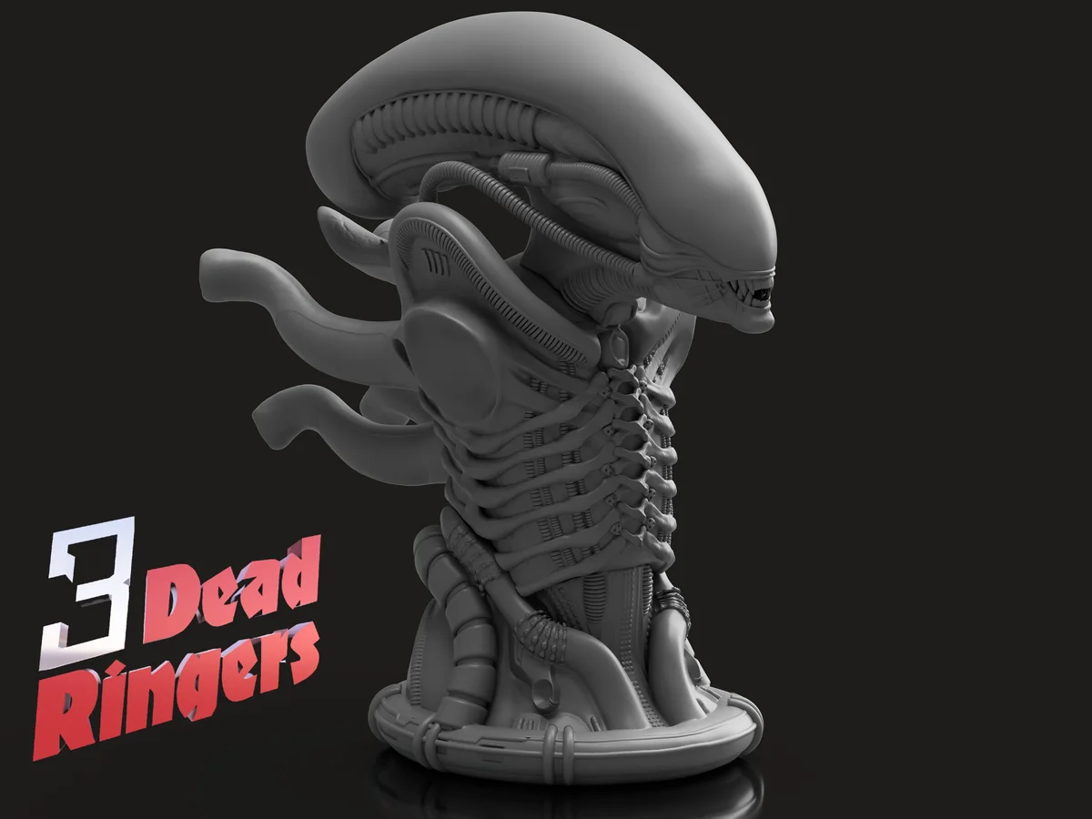 Xenomorph Sci-Fi Horror - Alien 1979 Unpainted Resin Bust Kit - 1/8 Scale - 3D Printed Statue Fan Art — 2/9