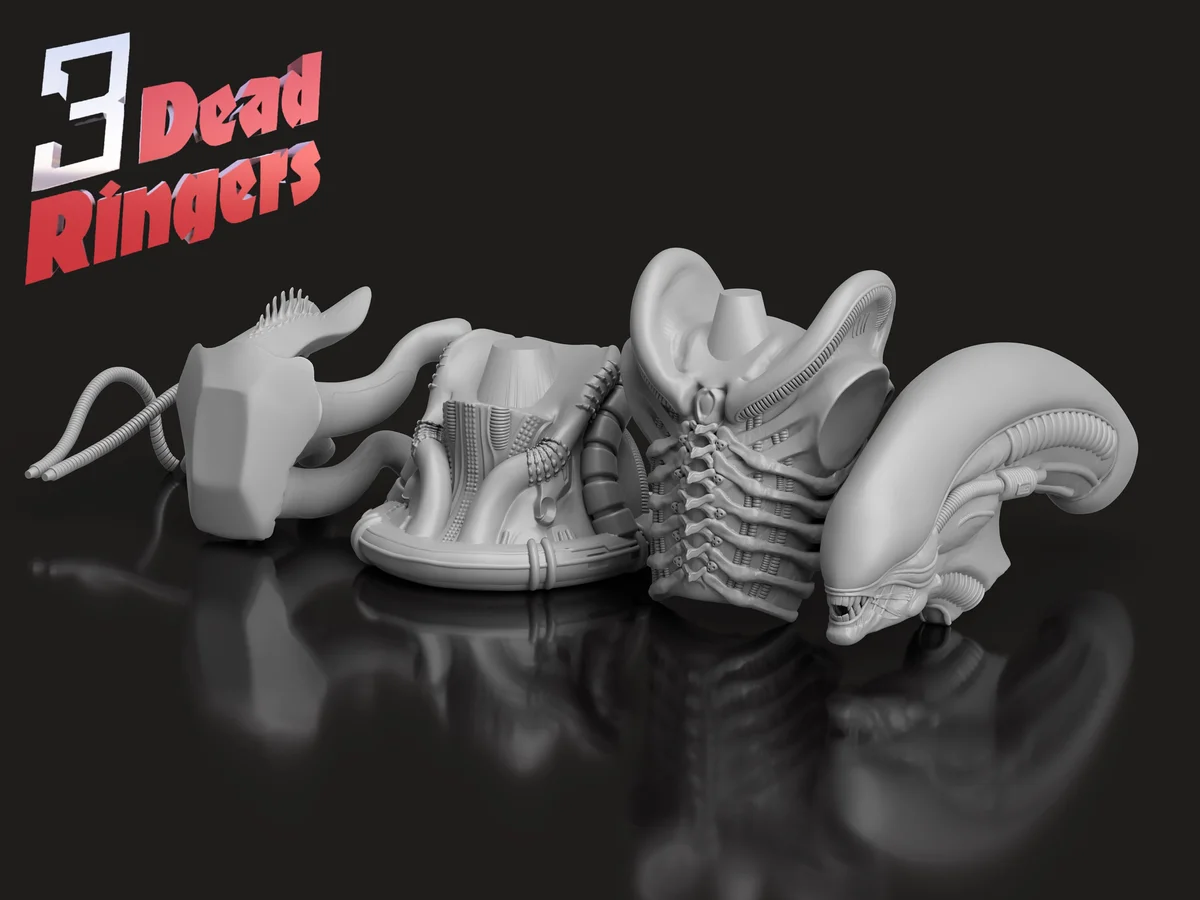 Xenomorph Sci-Fi Horror - Alien 1979 Unpainted Resin Bust Kit - 1/8 Scale - 3D Printed Statue Fan Art — 4/9