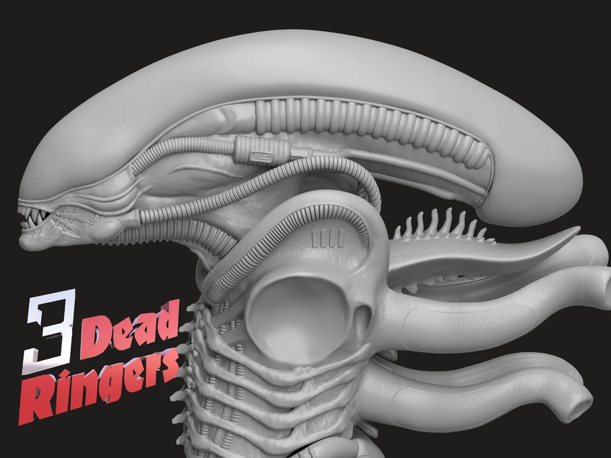 Xenomorph Sci-Fi Horror - Alien 1979 Unpainted Resin Bust Kit - 1/8 Scale - 3D Printed Statue Fan Art — 6/9