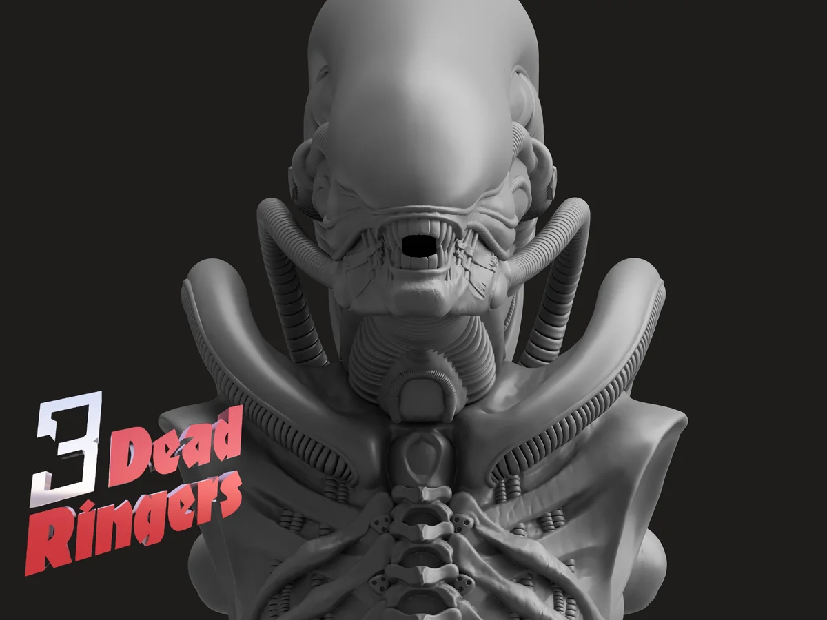Xenomorph Sci-Fi Horror - Alien 1979 Unpainted Resin Bust Kit - 1/8 Scale - 3D Printed Statue Fan Art — 7/9