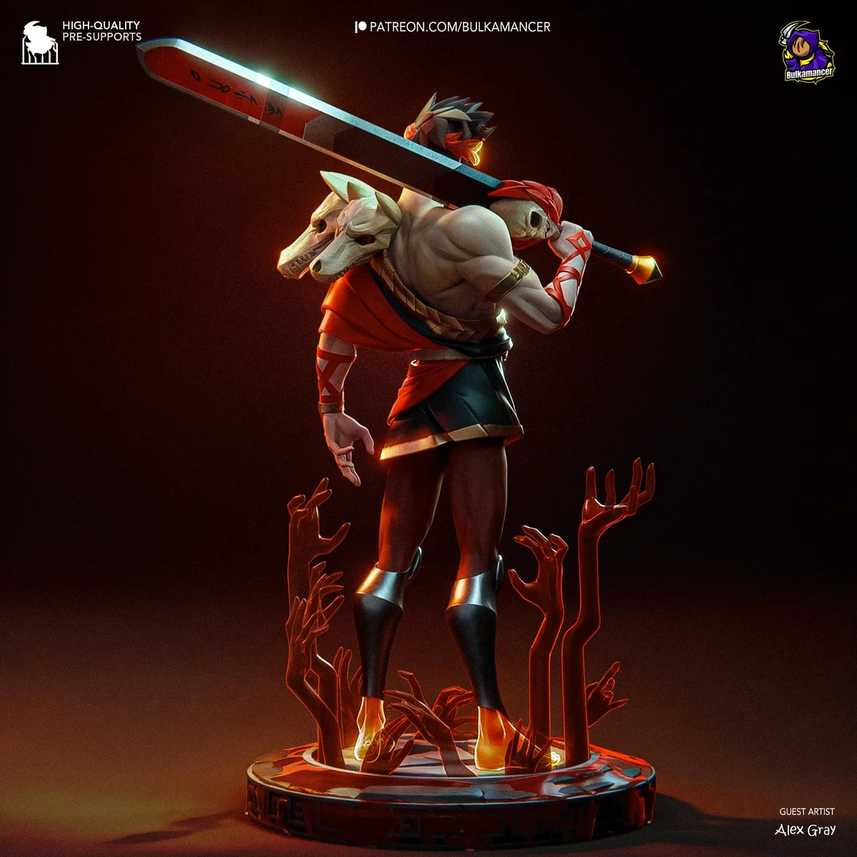 Zagreus Prince of the Underworld - Hades Supergiant Unpainted Resin Figurine Kit - 1/8 Scale 253mm 10.0in - 3D Printed Statue Fan Art — 9/10