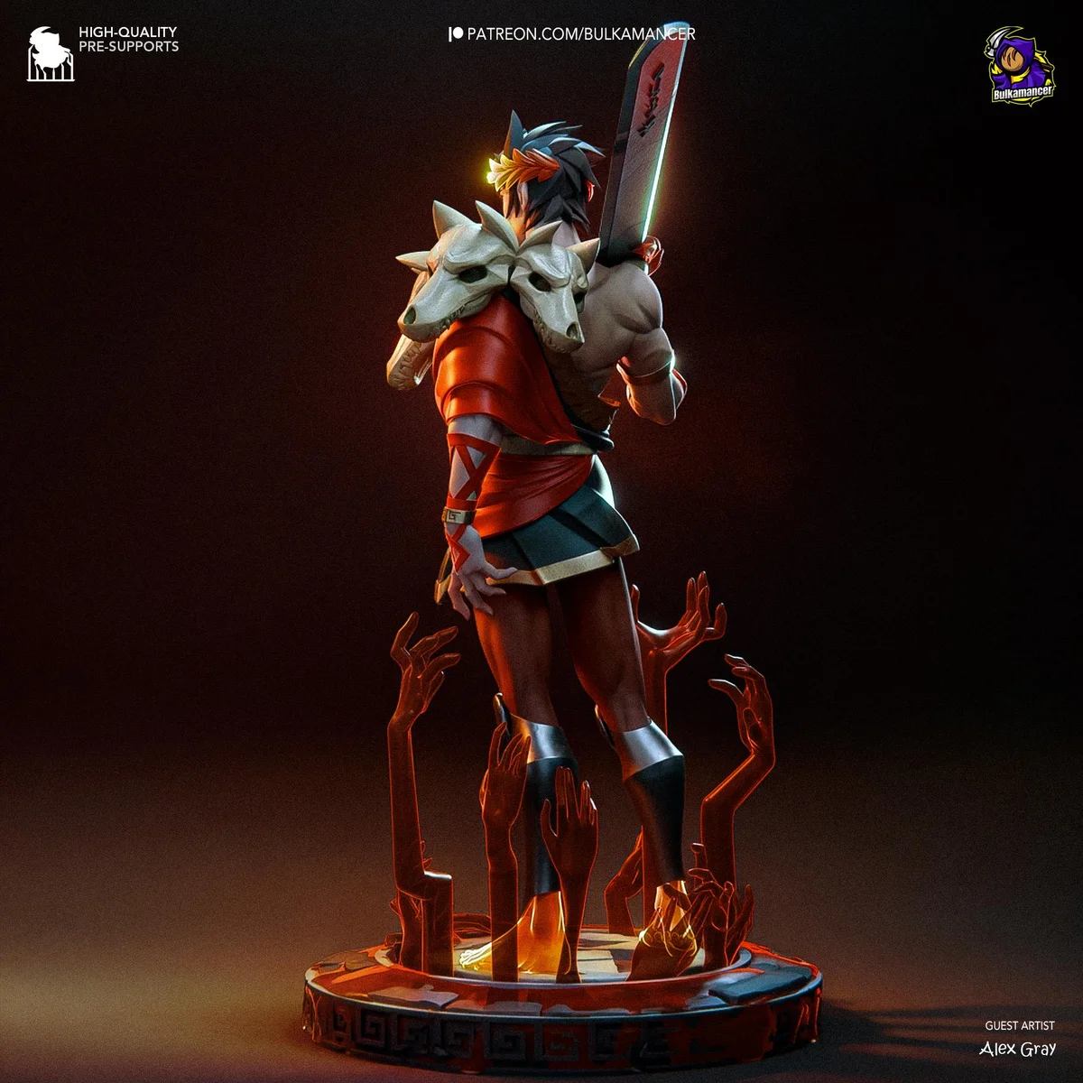 Zagreus Prince of the Underworld - Hades Supergiant Unpainted Resin Figurine Kit - 1/8 Scale 253mm 10.0in - 3D Printed Statue Fan Art — 10/10