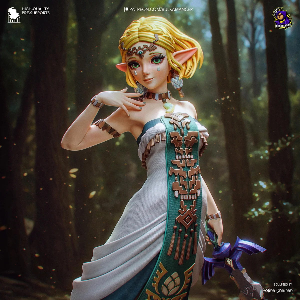 Zelda Tears of the Kingdom - Legend of Zelda Unpainted Resin Figurine Kit - 1/8 Scale 228mm 9.0in - 3D Printed Statue Fan Art — 4/10