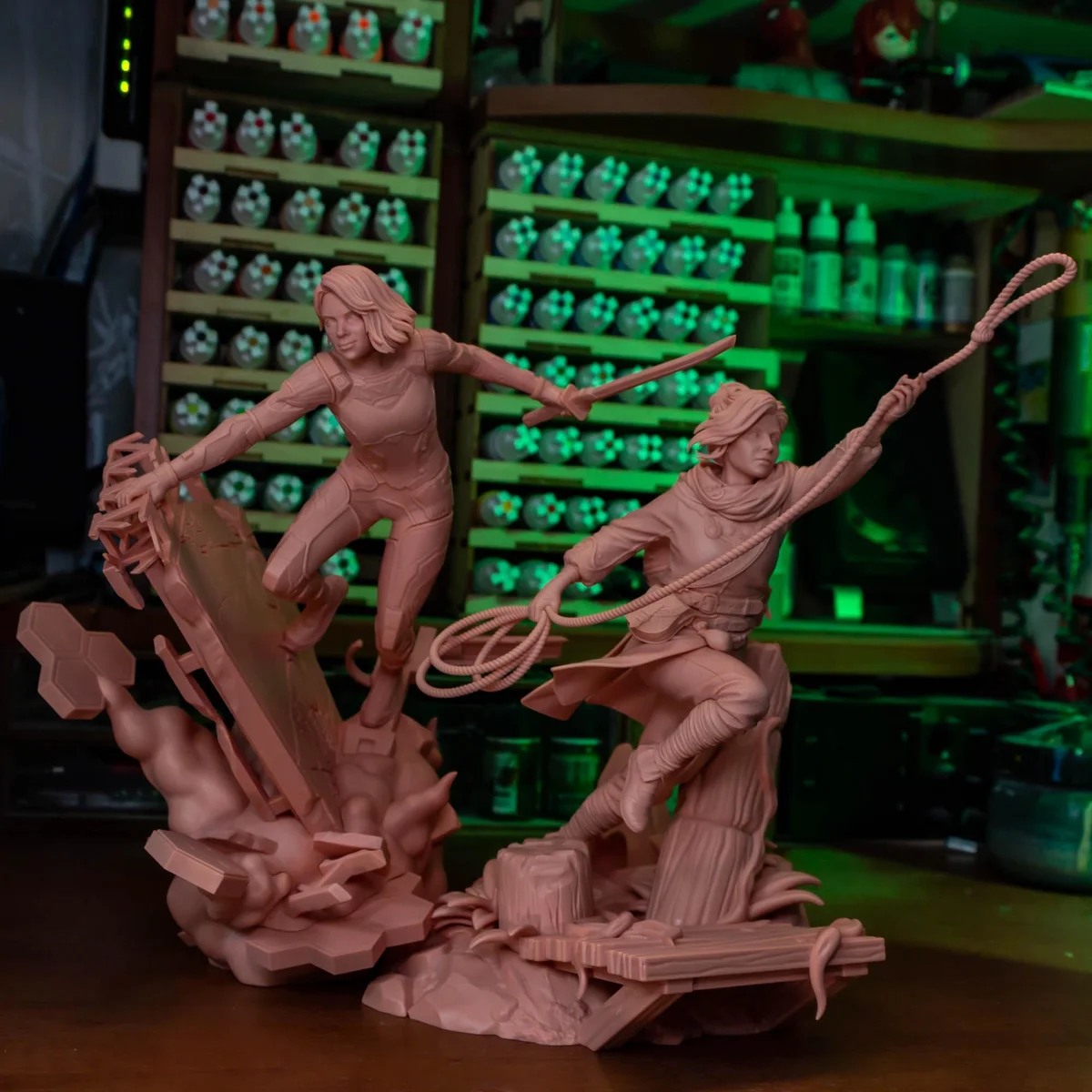 Zoe and Mio Coop Adventure Diorama - Split Fiction Hazelight Unpainted Resin Diorama Kit - 1/8 Scale 252mm 9.9in - 3D Printed Statue Fan Art — 9/10