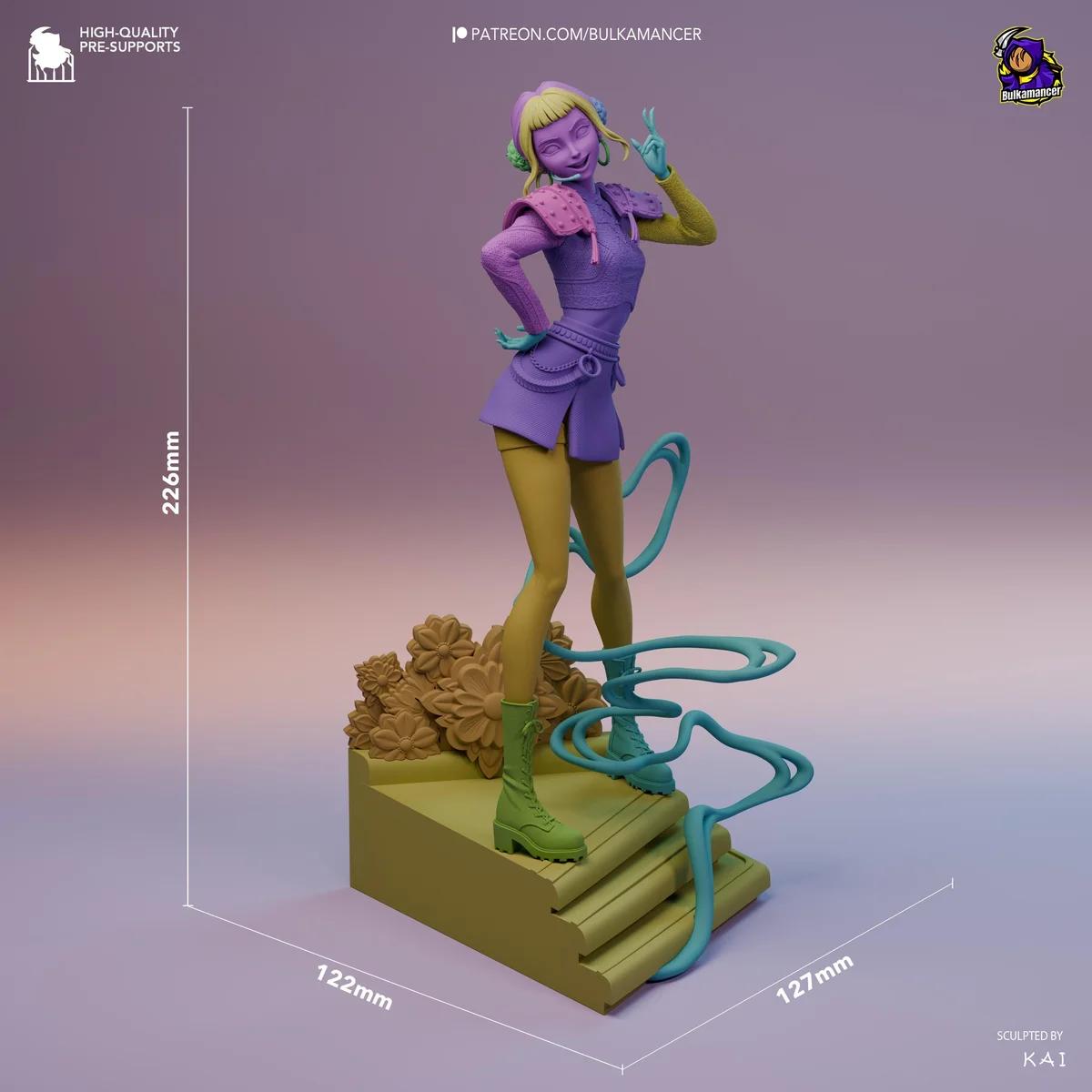 Zoey Huntrix Idol - KPop Demon Hunters Netflix Unpainted Resin Figurine Kit - 1/8 Scale 258mm 10.2in - 3D Printed Statue Fan Art — 2/10