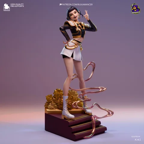 Zoey Huntrix Idol - KPop Demon Hunters Netflix Unpainted Resin Figurine Kit - 1/8 Scale 258mm 10.2in - 3D Printed Statue Fan Art