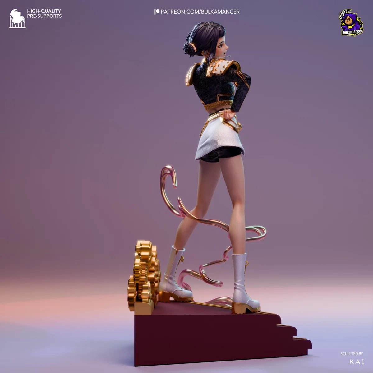 Zoey Huntrix Idol - KPop Demon Hunters Netflix Unpainted Resin Figurine Kit - 1/8 Scale 258mm 10.2in - 3D Printed Statue Fan Art — 7/10