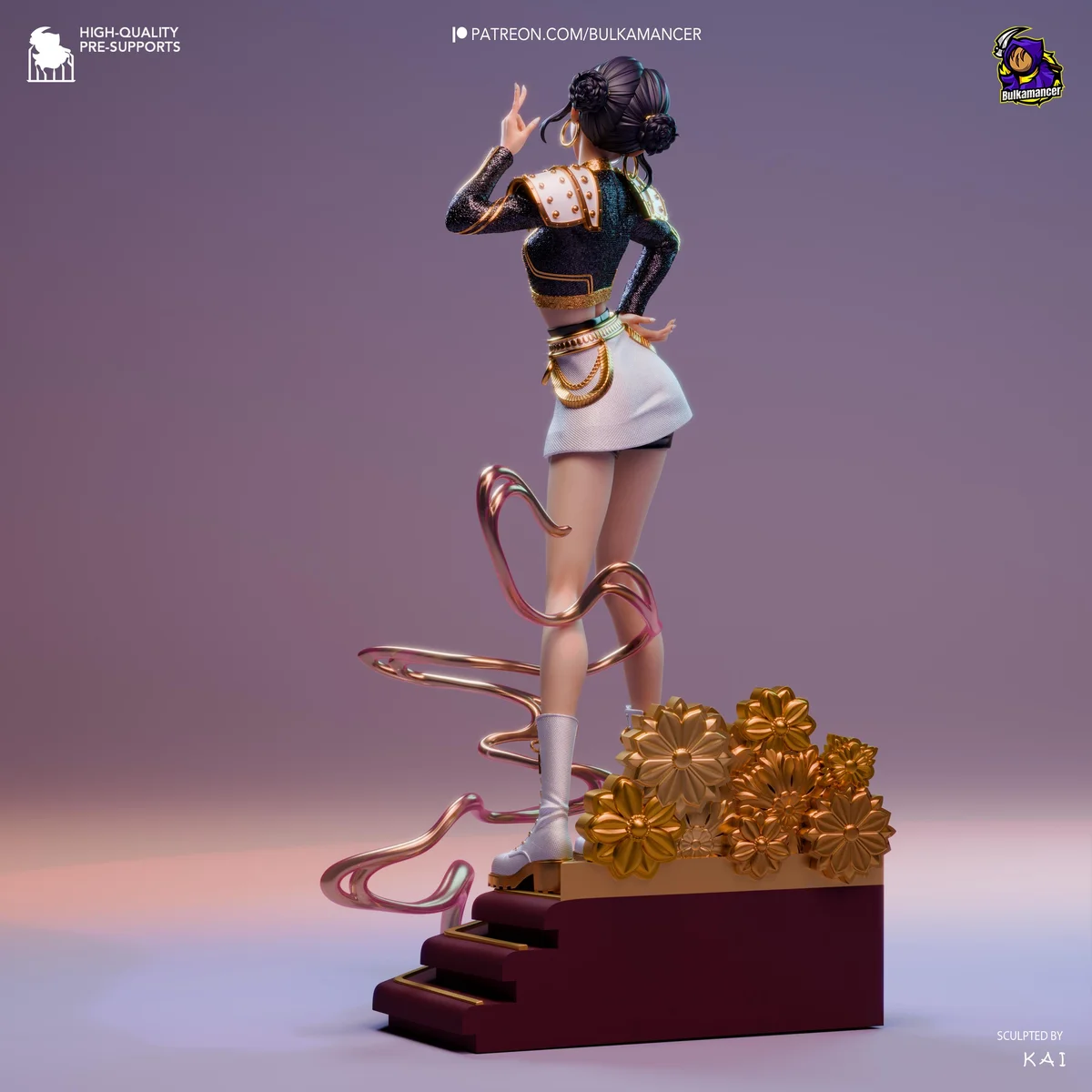 Zoey Huntrix Idol - KPop Demon Hunters Netflix Unpainted Resin Figurine Kit - 1/8 Scale 258mm 10.2in - 3D Printed Statue Fan Art — 8/10